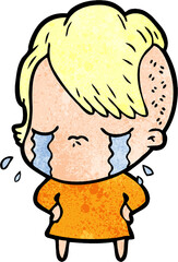 cartoon crying girl