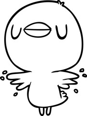 cute cartoon chick flapping wings