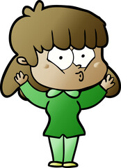 cartoon whistling girl