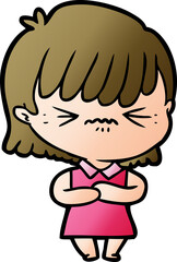 annoyed cartoon girl