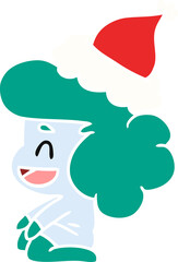 hand drawn christmas cartoon of kawaii ghost