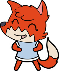 happy cartoon fox