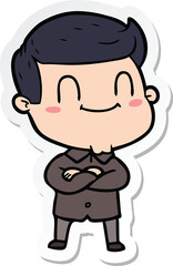 sticker of a cartoon friendly man