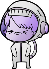 cartoon astronaut woman