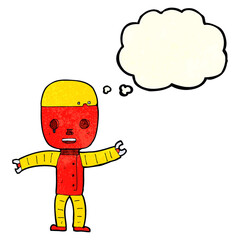 Obraz premium cartoon robot with thought bubble