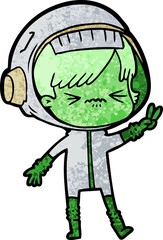 cartoon astronaut woman