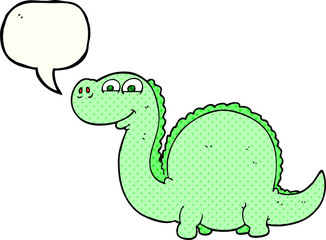 freehand drawn comic book speech bubble cartoon dinosaur