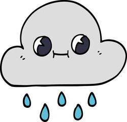 cartoon doodle rain cloud