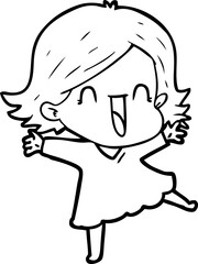 cartoon laughing woman