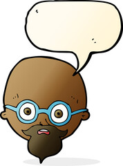 cartoon shocked man with beard with speech bubble