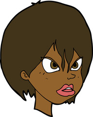 cartoon annoyed woman