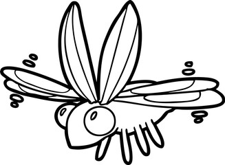 cute cartoon bug flying