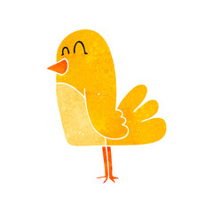 freehand retro cartoon bird