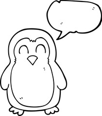 freehand drawn speech bubble cartoon christmas robin