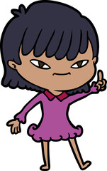 cartoon woman with idea