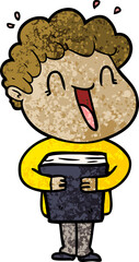 cartoon happy man