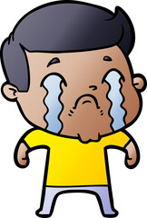 cartoon man crying