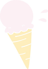 hand drawn quirky cartoon vanilla ice cream