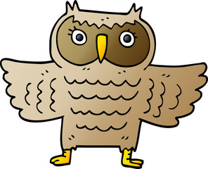 cartoon doodle wise old owl