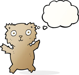 cartoon teddy bear with thought bubble