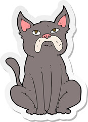 sticker of a cartoon grumpy little dog