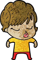 cartoon woman with eyes shut