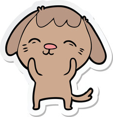 sticker of a happy cartoon dog