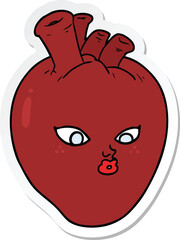 sticker of a cartoon heart