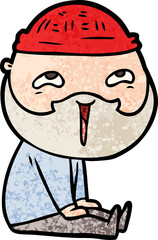 cartoon happy bearded man