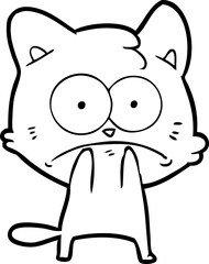 cartoon nervous cat
