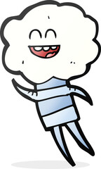 freehand drawn cartoon cute cloud head creature