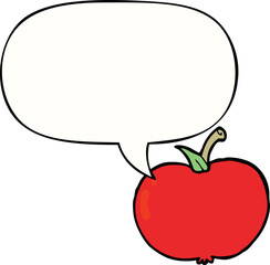 cartoon apple with speech bubble
