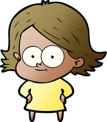happy cartoon girl