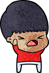 cartoon stressed man