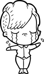 cartoon crying girl
