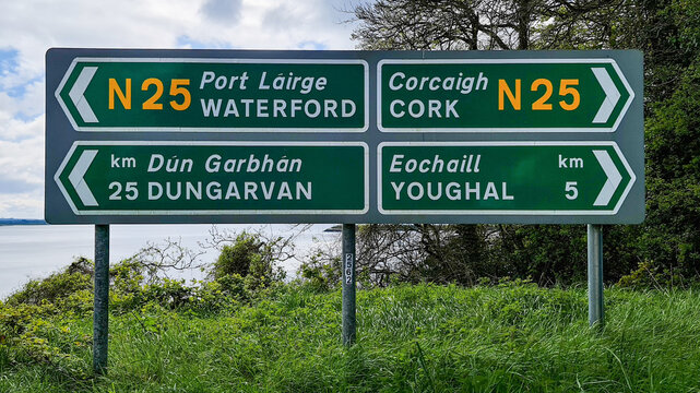Youghal Bridge Roadside Sign - Waterford Cork Dungarvan Youghal
