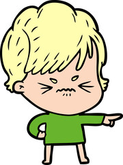 cartoon frustrated woman