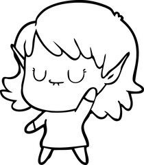 happy cartoon elf girl