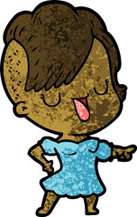 cute cartoon girl with hipster haircut