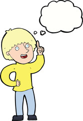 cartoon man with idea with thought bubble