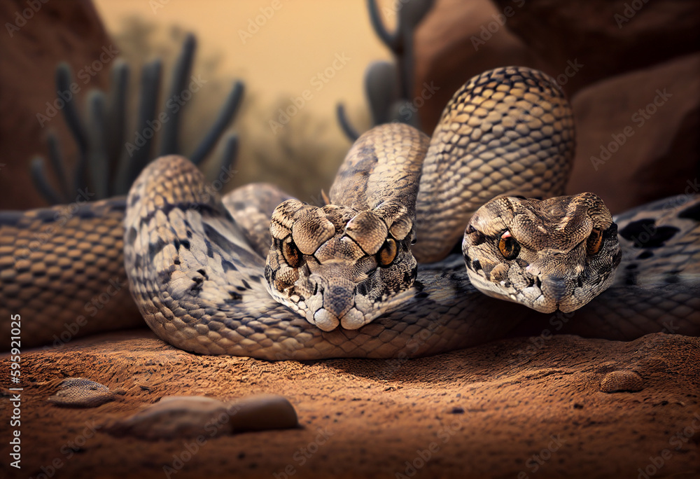Poster close up of a python concept, contemporary colors and mood social background. Generative AI technology	 Generative AI technology.