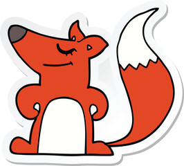 sticker of a cartoon fox