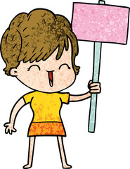 cartoon laughing woman