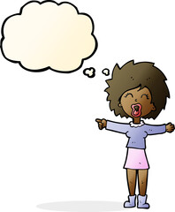 cartoon stressed out woman talking with thought bubble