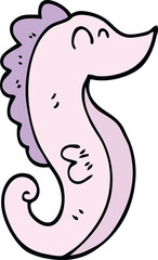 cartoon doodle sea horse