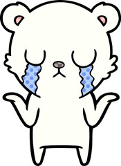 sad little polar bear cartoon