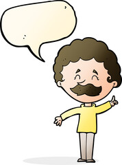 cartoon man with idea with speech bubble