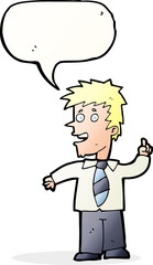 cartoon man with idea with speech bubble