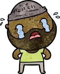 cartoon bearded man crying