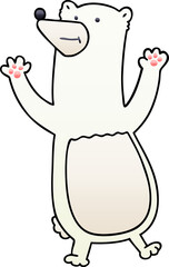 gradient shaded quirky cartoon polar bear